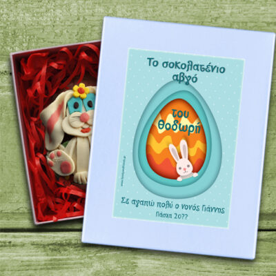 Δώρο Κουτί με Σοκολατένιο Αβγό, με Όνομα και Ευχές