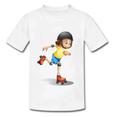 Λευκό Μπλουζάκι Παιδικό με Στάμπα Roller