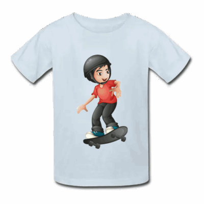 Γαλάζιο Παιδικό Μακό με Στάμπα Skate