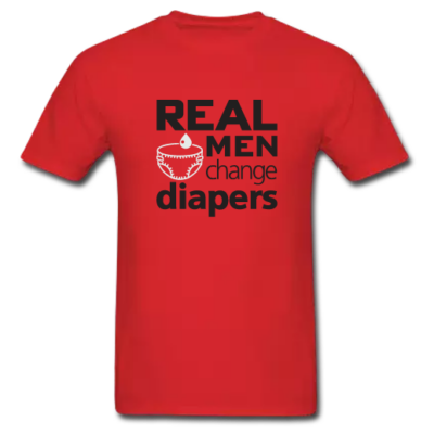 T-shirt Real Men Change Diapers, Μακό Δώρο για Άνδρες