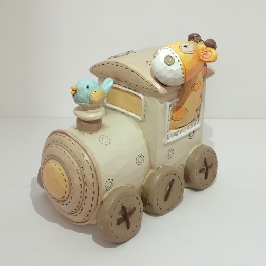 Πήλινος Κουμπαράς Τρενάκι με Ευχές, Ημερομηνία, Όνομα - Image 4