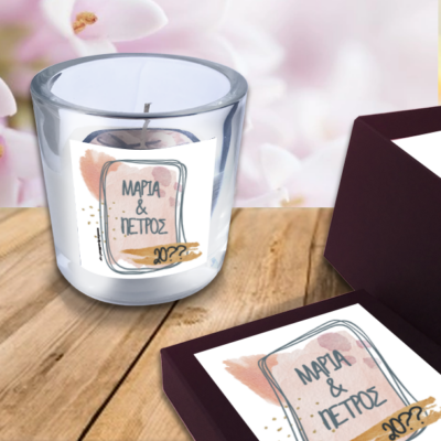 Σε κουτί κερί αρωματικό σε ποτήρι με Ονόματα