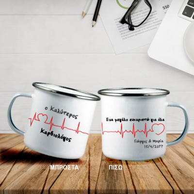Κούπα Μεταλλική για Γιατρό, με ασημί χείλος, Μήνυμα, Ονόματα