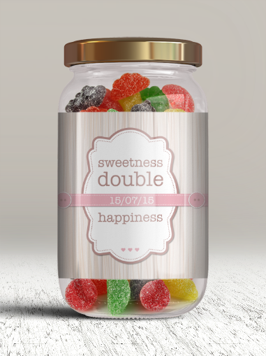 Βαζάκι με Καραμέλες, Δώρο για Νεογέννητα Δίδυμα