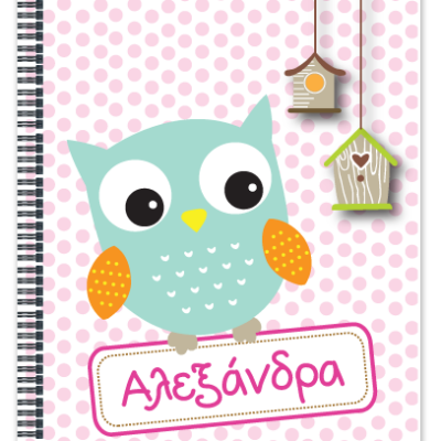 Τετράδιο Σπιράλ για το Φροντιστήριο με Κουκουβάγια