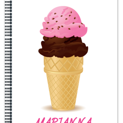 Σπιράλ Τετράδιο για Κορίτσια με Όνομα, Παγωτό