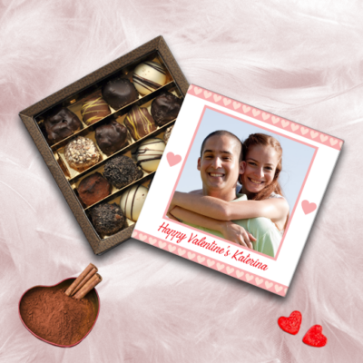 Προσωποποιημένo Κουτί Σοκολατάκια με Φωτογραφία Happy Valentines
