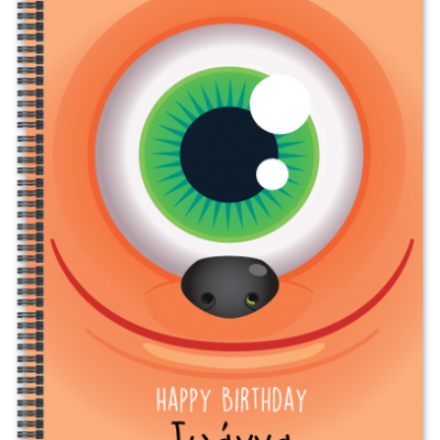 Τετράδιο Σπιράλ Α4 δώρο για Παιδικά Γενέθλια, με τερατάκι