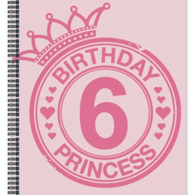 Τετράδιο Α4 με όνομα για Δημοτικό με Σφραγίδα, Birthday Princess