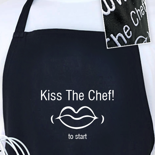Με Κέντημα Προσωποποίηση Ποδιάς Κουζίνας Kiss the Chef - Image 2