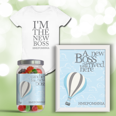 Προσωποποιημένο Σετ 3 τμχ. Δώρο για Νεογέννητο Αγόρι, New Boss