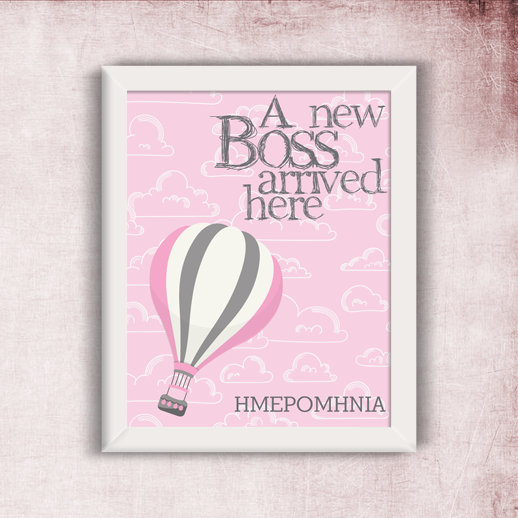 Προσωποποιημένο Κάδρο “New Boss”, για Νεογέννητο Κορίτσι