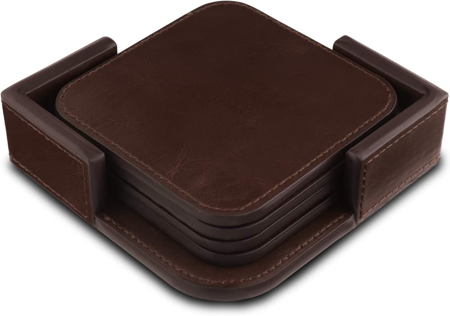 Με Ευχές, Ονόματα, σετ 4 Δερμάτινα Σουβέρ με βάση - Image 4