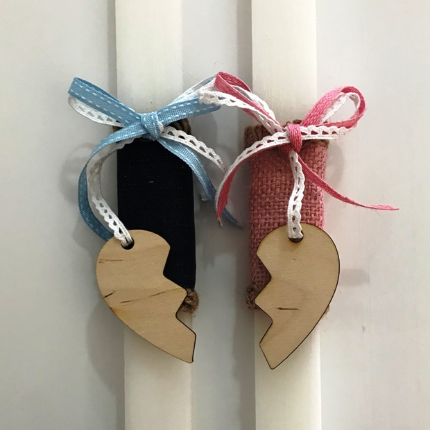 Με Ονόματα, Κουτί & Λαμπάδα με Καρδιά Προσωποποιημένη για Ζευγάρια - Image 2