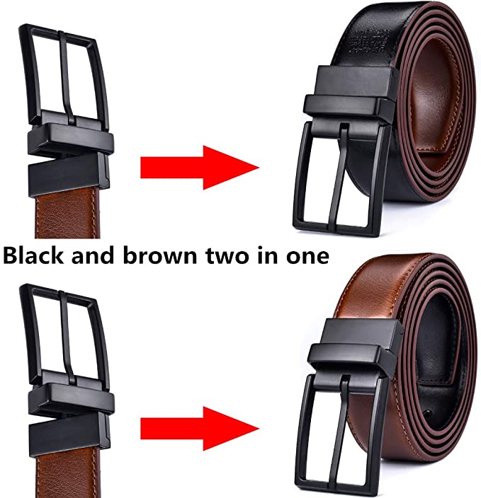 Διπλής όψης δερμάτινη ζώνη ανδρική, με Αρχικά, Ημ/νία - Image 4