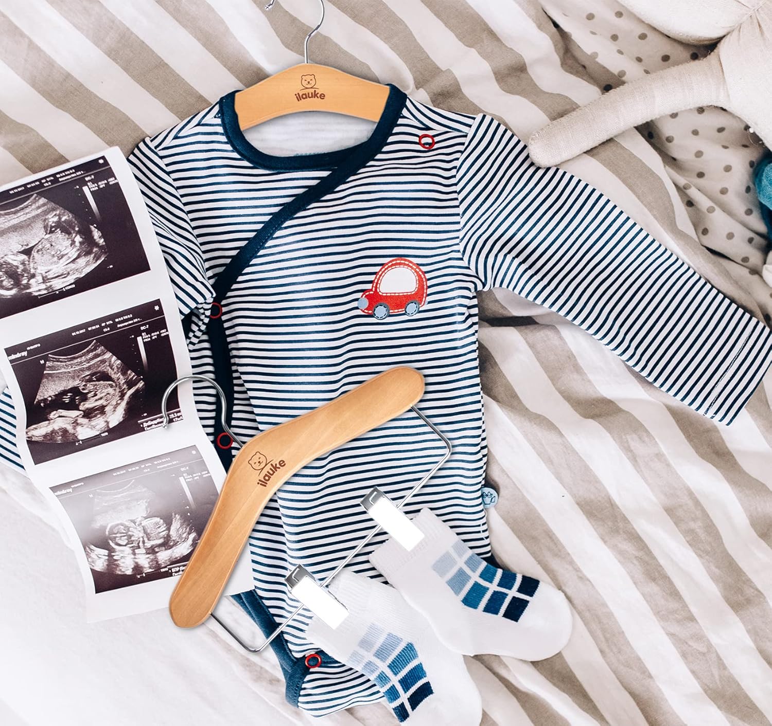 3 τμχ Κρεμάστρες Ξύλινες για Βάφτιση με Ημερομηνία, Τόπο, Όνομα - Image 3