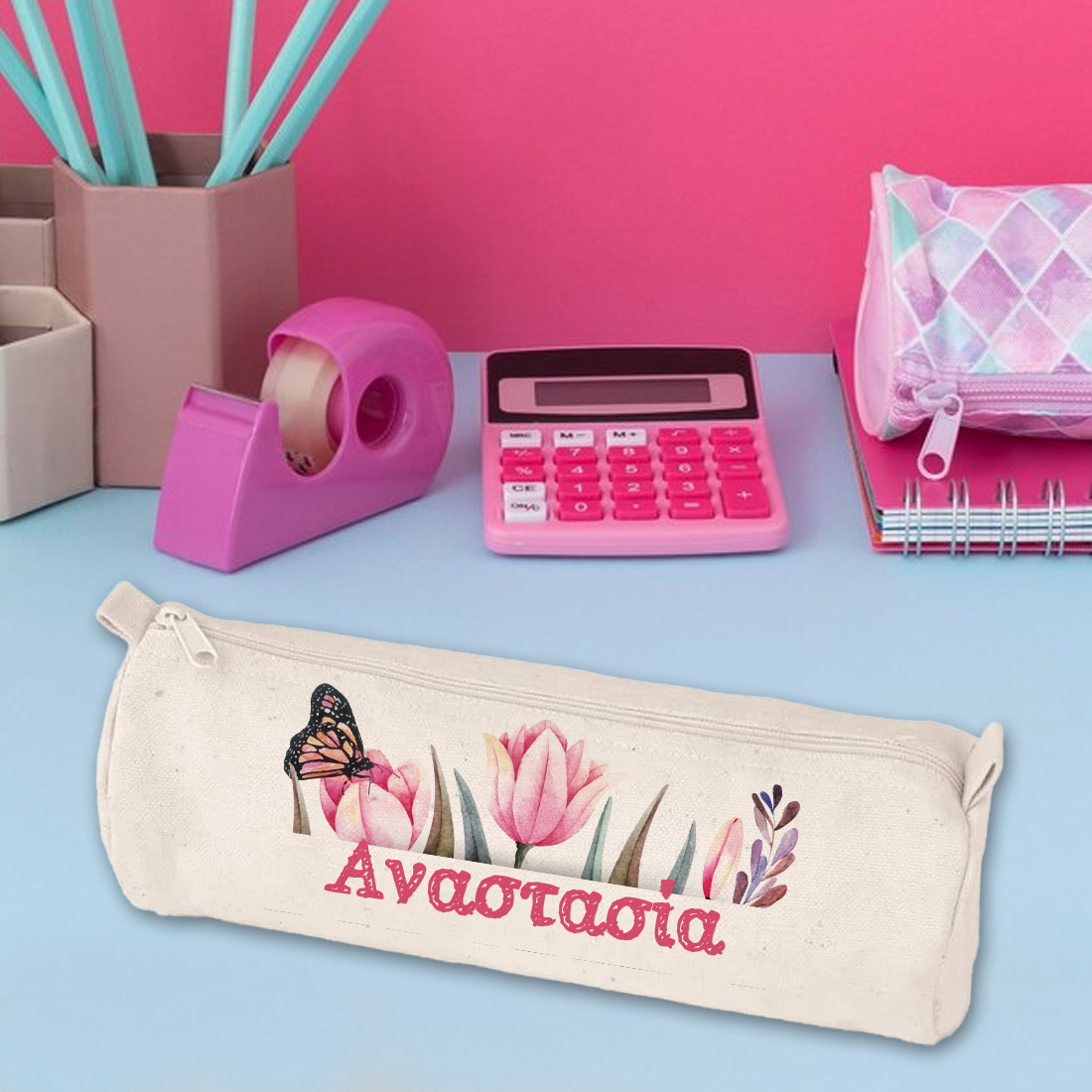 Υφασμάτινη Κασετίνα με Όνομα για Κορίτσι στο δημοτικό - Image 3