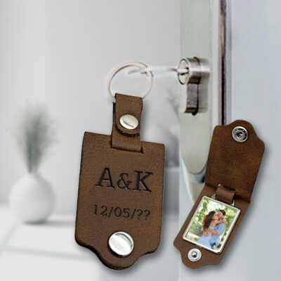 Δερμάτινο Μπρελόκ με Φωτογραφία, Μήνυμα