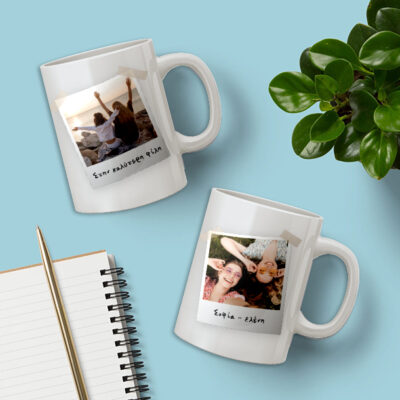 Με δύο Φωτογραφίες, Κούπα με Μήνυμα, Ονόματα