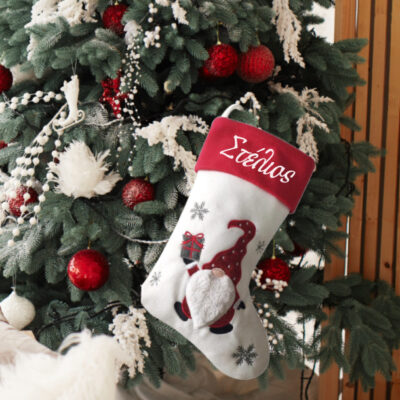 Μπότα με Άι Βασίλη Gnome, Διακοσμητική με Όνομα