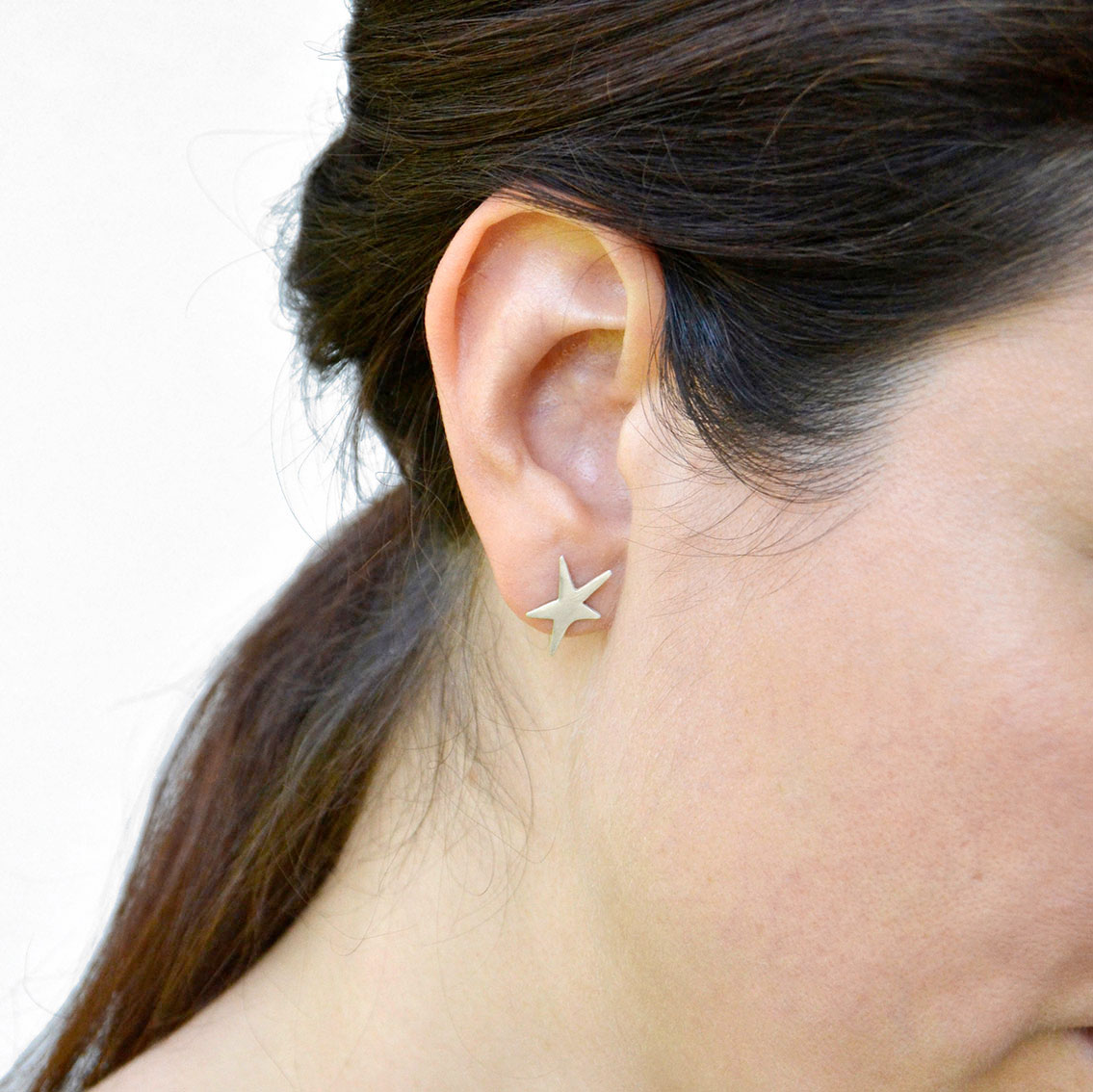 Χειροποίητα ασημένια 925 σκουλαρίκια αστέρι, σε Κουτί με μήνυμα - Image 2