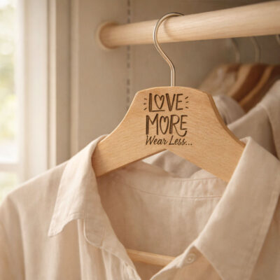 Ξύλινη Κρεμάστρα Ρούχων “Love More” με μήνυμα