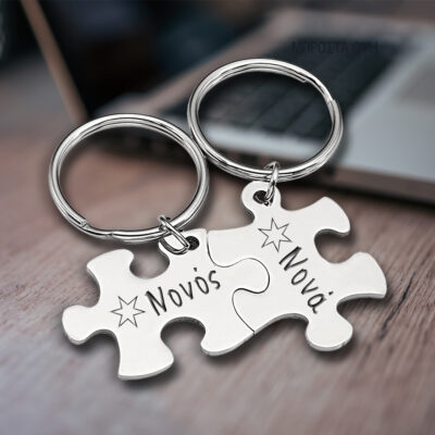 Παζλ Μεταλλικά Μπρελόκ με Χάραξη laser, για Νονό, Νονά